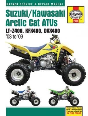 SUZUKI LT-Z400, KAWASAKI KFX400, ARCTIC CAT DVX400 ATV (2003-2009) - instrukcja napraw Haynes